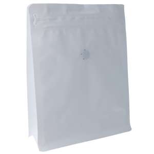 Torebka Flat Bottom 250g - Biała papierowa + wentyl - 100 szt.
