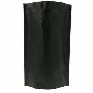 Doypack czarny matowy z wentylem 500g - opakowanie 100 szt.