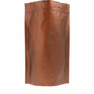 Doypack brązowy matowy z wentylem 500g - opakowanie 100 szt.