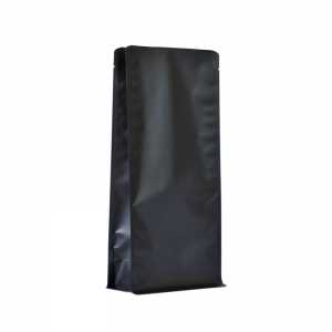 Torebka Flat Bottom RC 1kg+ wentyl - Czarna - 100 szt.
