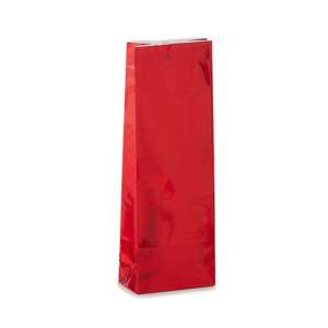 Torebka klockowa na klips (metalizowana) - czerwona 50g - 100szt [4073]